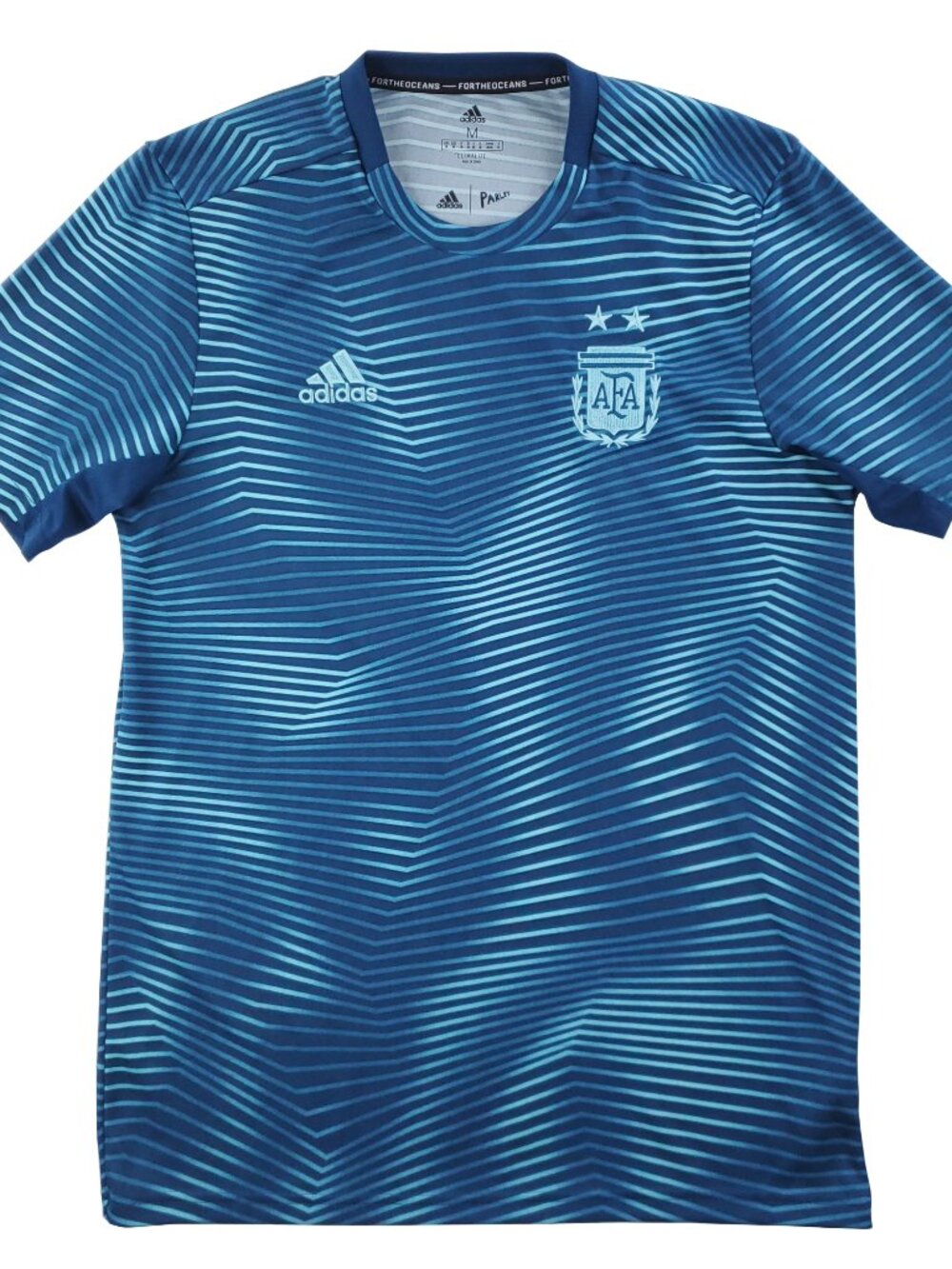 Argentina Soccer Jersey Pre-Match Adidas Climalite AFA Crest 2019/20 Men Medium